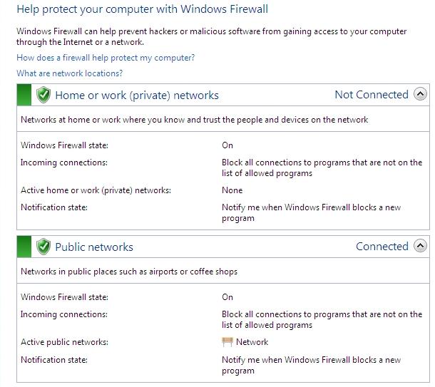 default firewall settings