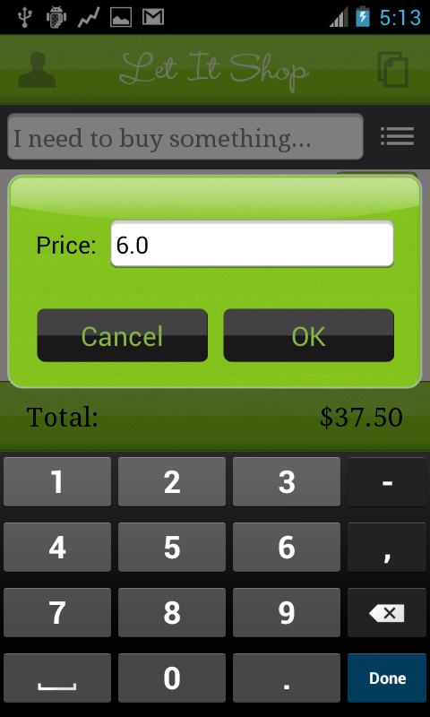 Мобильное приложении «Let it Shop»,  для android.